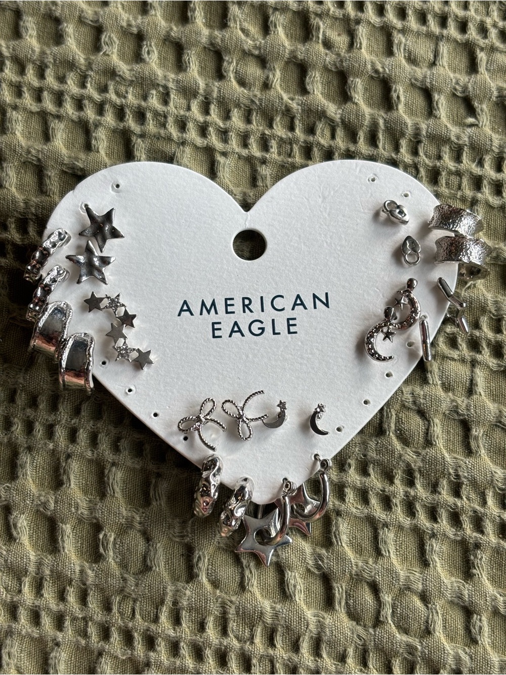 American Eagle Outfitters Silver Star & Moon Earring Set - unworn